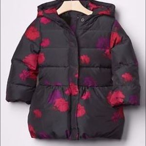 BabyGAP PrimaLoft Floral Peplum Puffer Jacket